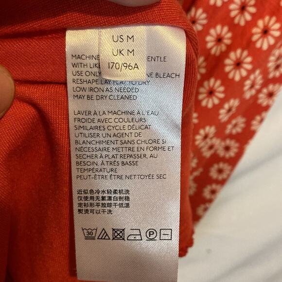 Maeve Orange Floral Brianne Cowl Neck Sleeveless Dress Size M - Picture 7 of 9